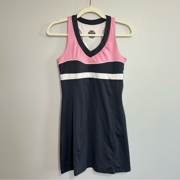 Bolle Black Pink Sleeveless Mini Athletic Active Tennis Dress Women’s Size Small - Picture 1 of 5